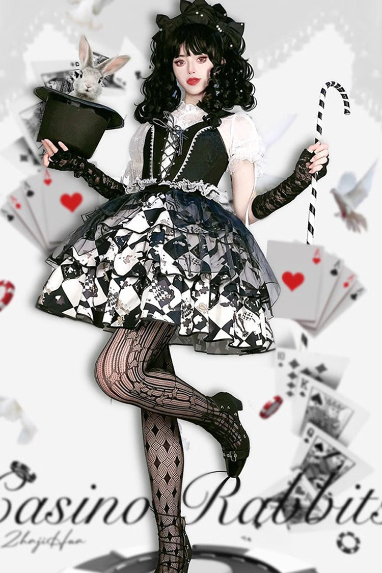 Ruffled Lolita Skirt - Board Games, 2 Colors, Printed, Layered, Ruffled - additional product view 8