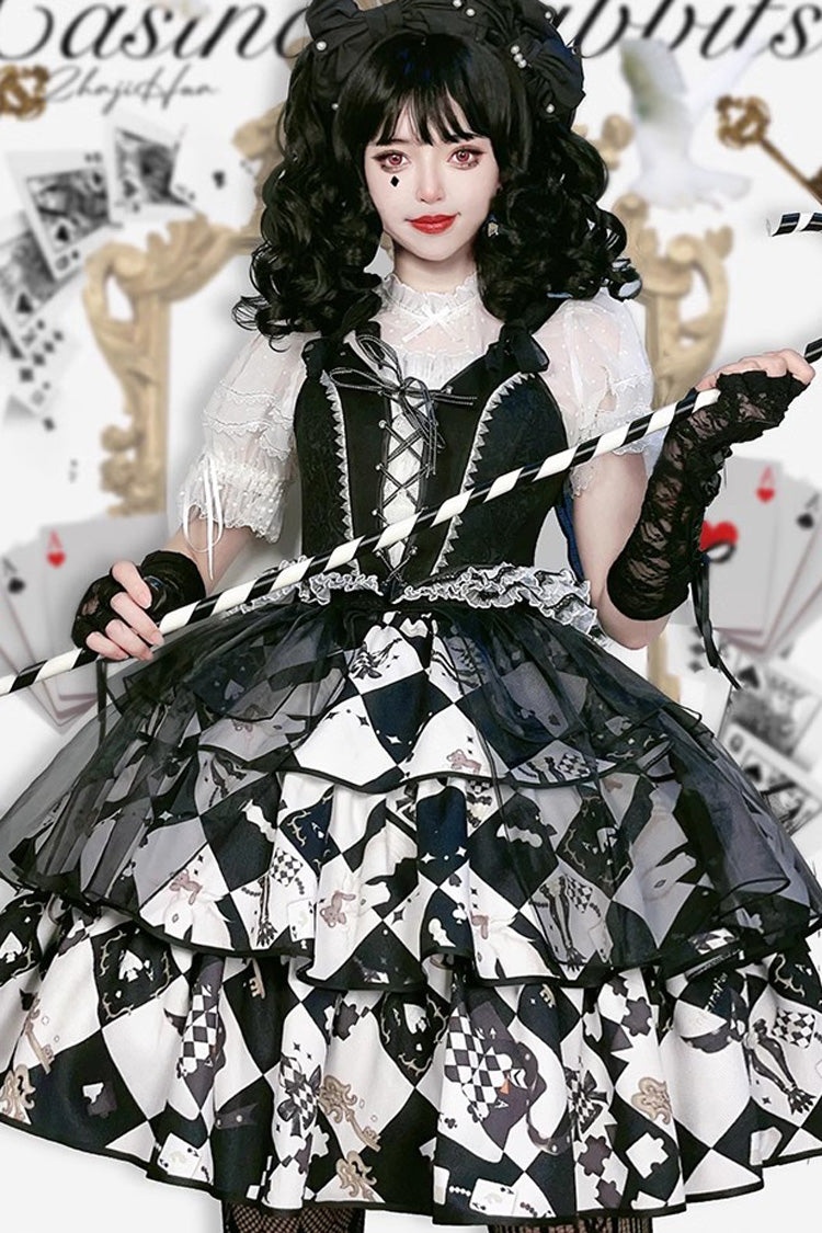Ruffled Lolita Skirt - Board Games, 2 Colors, Printed, Layered, Ruffled - additional product view 10
