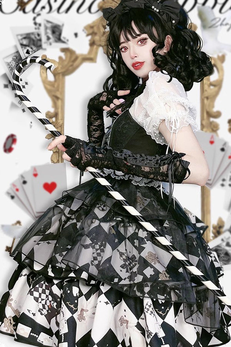 Ruffled Lolita Skirt - Board Games, 2 Colors, Printed, Layered, Ruffled - additional product view 11