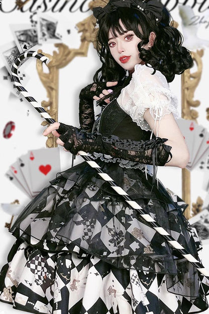 Ruffled Lolita Skirt - Board Games, 2 Colors, Printed, Layered, Ruffled - additional product view 11