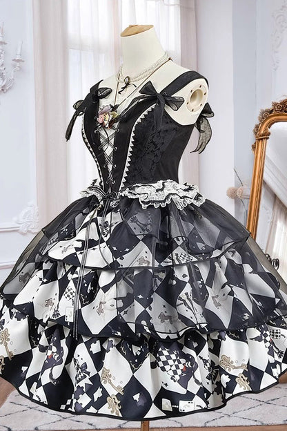 Ruffled Lolita Skirt - Board Games, 2 Colors, Printed, Layered, Ruffled - additional product view 12