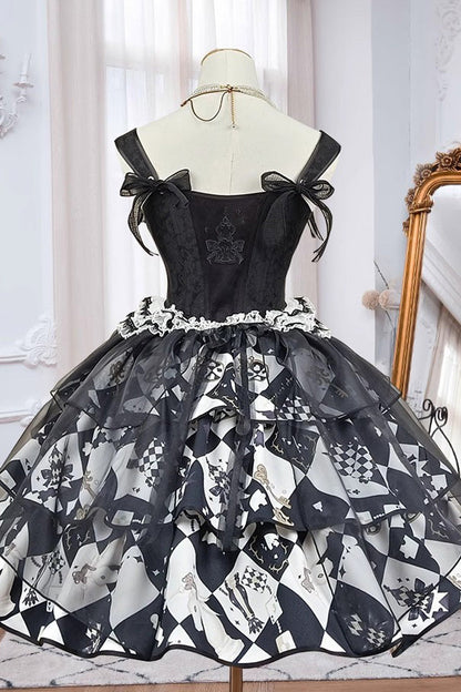 Ruffled Lolita Skirt - Board Games, 2 Colors, Printed, Layered, Ruffled - additional product view 13