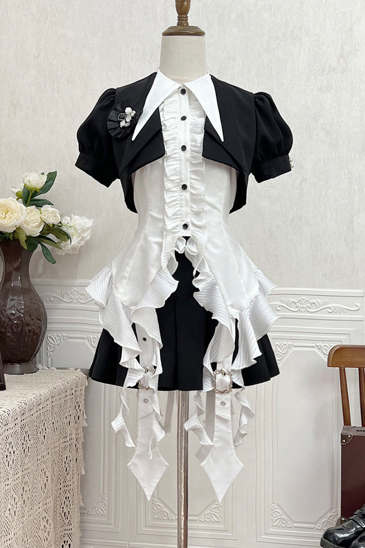 Ruffled Lolita Skirt - Broken Gemstones, Black, Ruffled, Gothic Style - additional product view 4