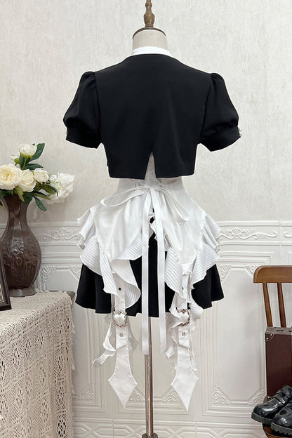 Ruffled Lolita Skirt - Broken Gemstones, Black, Ruffled, Gothic Style - additional product view 5