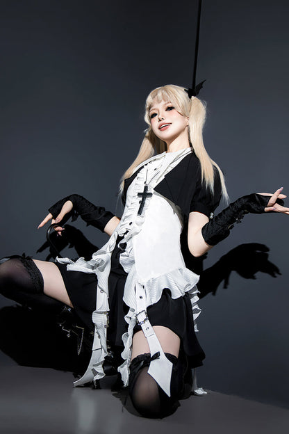 Ruffled Lolita Skirt - Broken Gemstones, Black, Ruffled, Gothic Style - additional product view 8