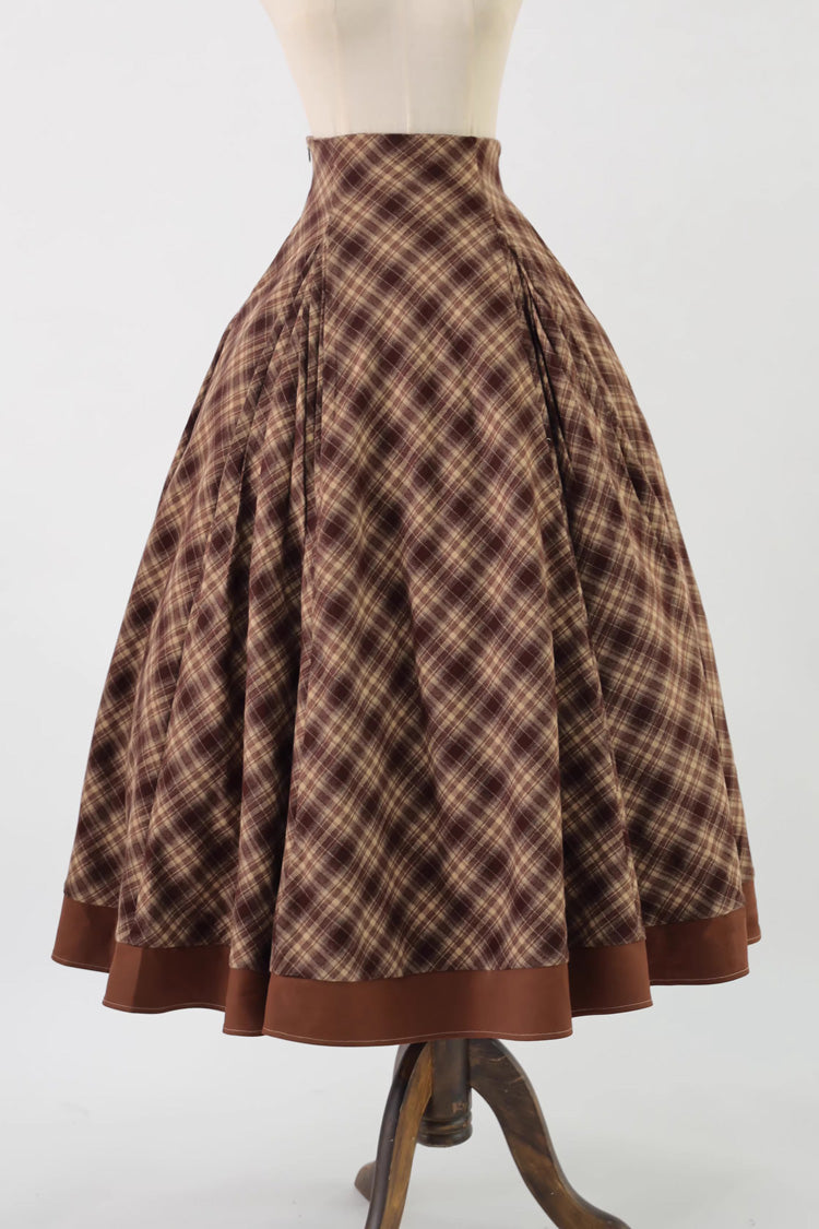 Ruffled Lolita Skirt - Broken Pocket Watch, Brown, Long Length, Short Length, Printed - additional product view 5