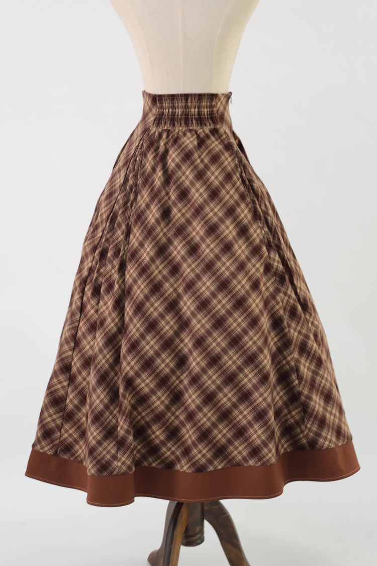 Ruffled Lolita Skirt - Broken Pocket Watch, Brown, Long Length, Short Length, Printed - additional product view 6