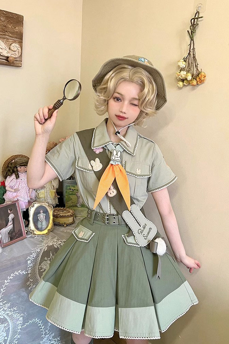 Ruffled Lolita Skirt - Bunny's Spring Journey, Green - Alternative Fashion Skirt - additional product view 4