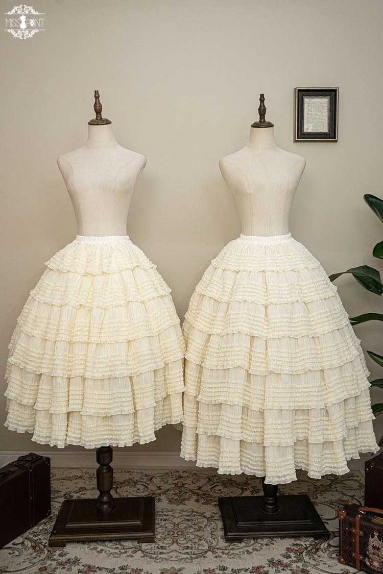 Ruffled Lolita Skirt - Cat Rose Tea Multi-layer, 3 Colors, Sweet Style, Ruffled - additional product view 4