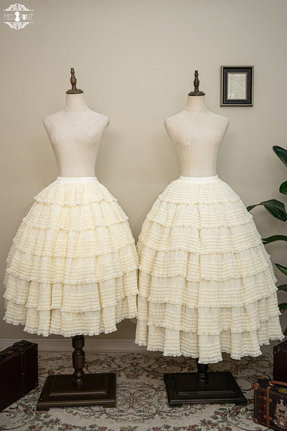 Ruffled Lolita Skirt - Cat Rose Tea Multi-layer, 3 Colors, Sweet Style, Ruffled - additional product view 4