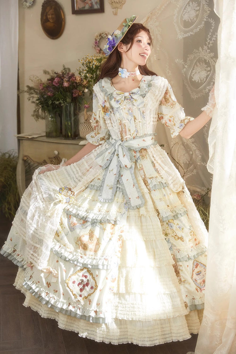 Ruffled Lolita Skirt - Cat Rose Tea Multi-layer, 3 Colors, Sweet Style, Ruffled - additional product view 6
