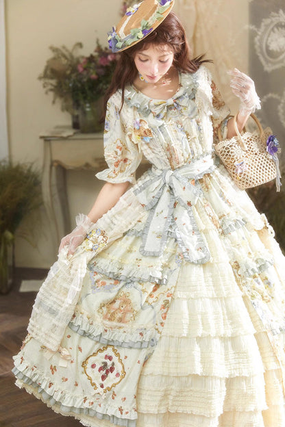 Ruffled Lolita Skirt - Cat Rose Tea Multi-layer, 3 Colors, Sweet Style, Ruffled - additional product view 8