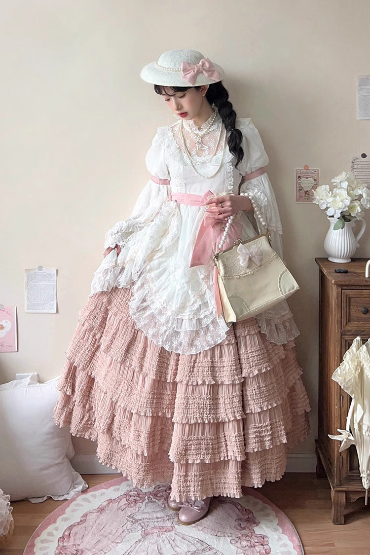 Ruffled Lolita Skirt - Cat Rose Tea Multi-layer, 3 Colors, Sweet Style, Ruffled - additional product view 11