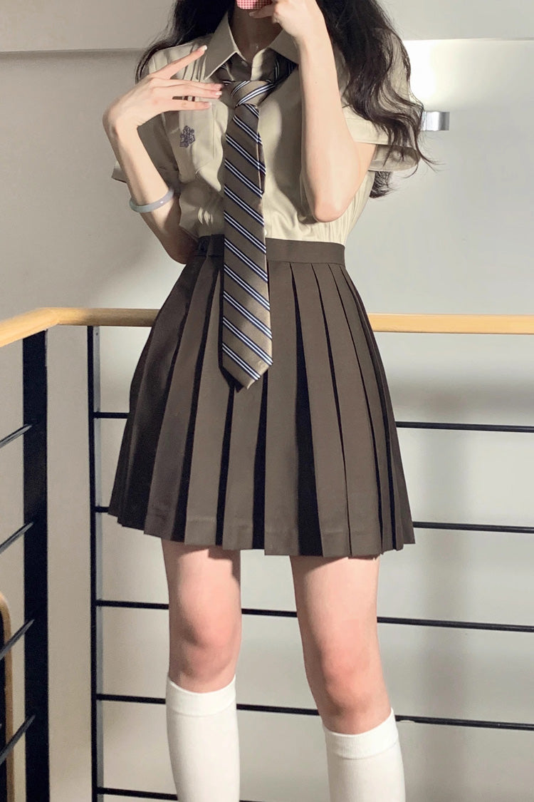 Ruffled Lolita Skirt - College Style Japanese School, Brown, Pleated, Sweet Style - additional product view 2