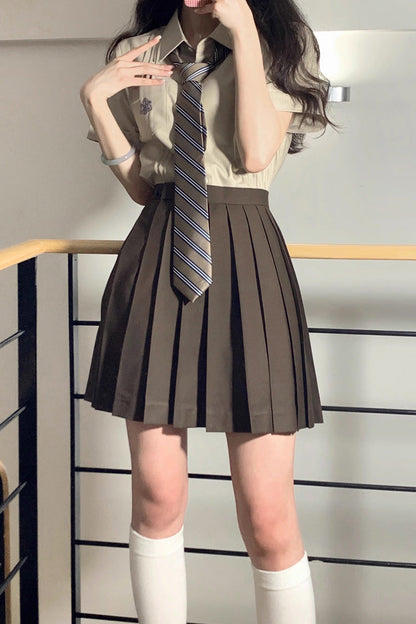 Ruffled Lolita Skirt - College Style Japanese School, Brown, Pleated, Sweet Style - additional product view 2
