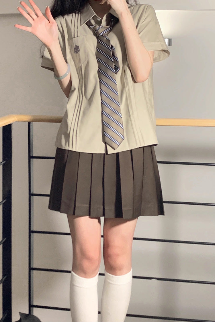 Ruffled Lolita Skirt - College Style Japanese School, Brown, Pleated, Sweet Style - additional product view 3