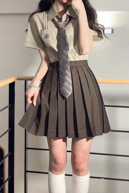 Ruffled Lolita Skirt - College Style Japanese School, Brown, Pleated, Sweet Style - additional product view 4