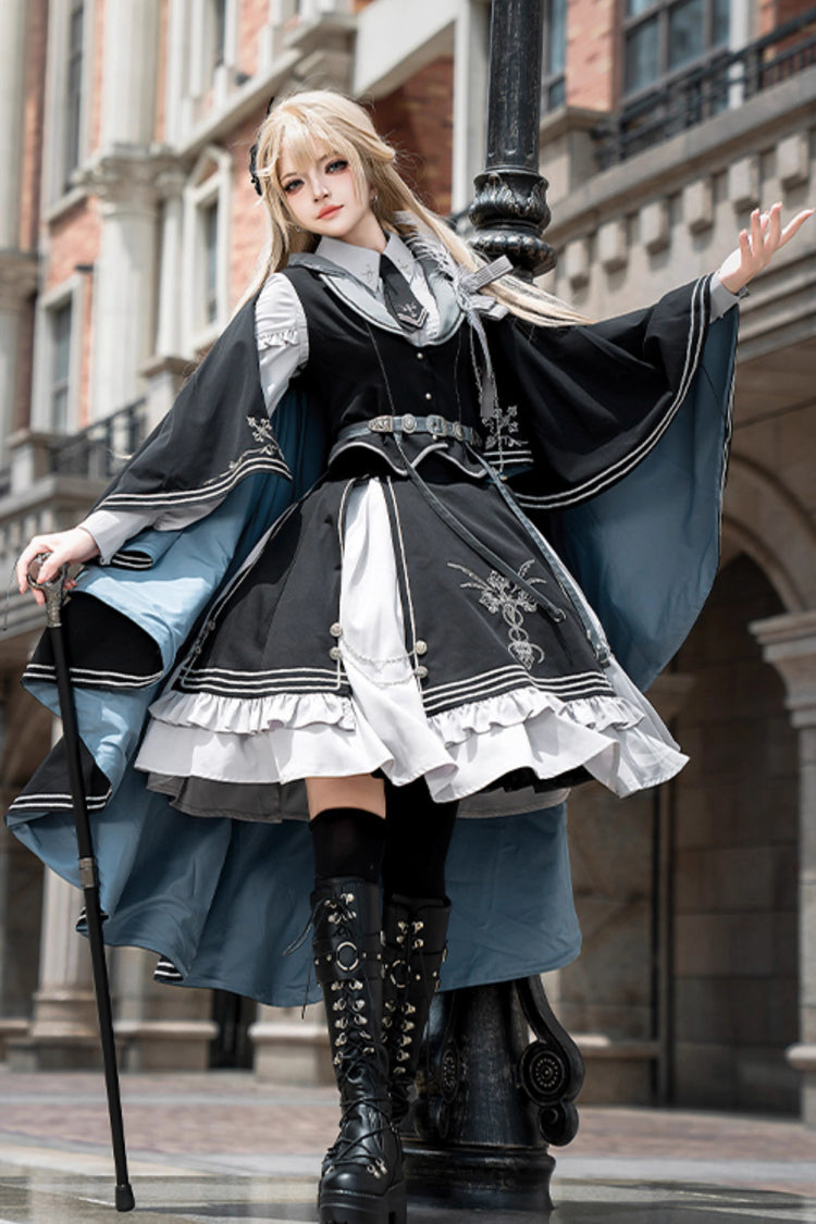 Ruffled Lolita Skirt - Dark Knight Contract, 2 Colors, Printed, Gothic Style, Ruffled - additional product view 4