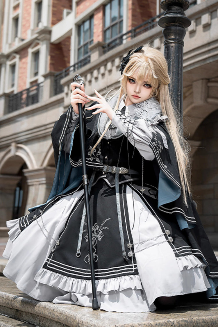 Ruffled Lolita Skirt - Dark Knight Contract, 2 Colors, Printed, Gothic Style, Ruffled - additional product view 5