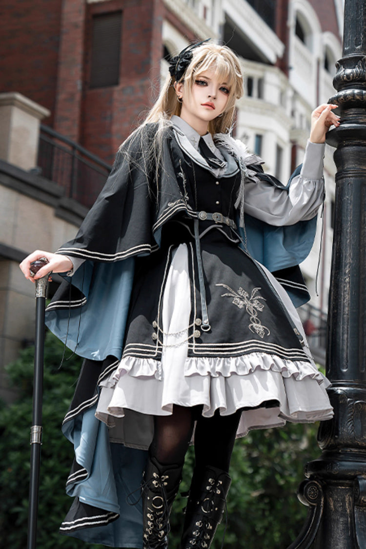Ruffled Lolita Skirt - Dark Knight Contract, 2 Colors, Printed, Gothic Style, Ruffled - additional product view 6