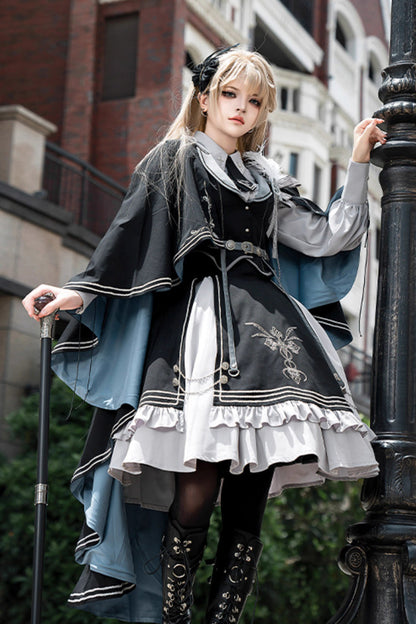 Ruffled Lolita Skirt - Dark Knight Contract, 2 Colors, Printed, Gothic Style, Ruffled - additional product view 6