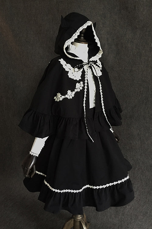 Ruffled Lolita Skirt - Devil, Black, Gothic Style - Tea Party Skirt - additional product view 2