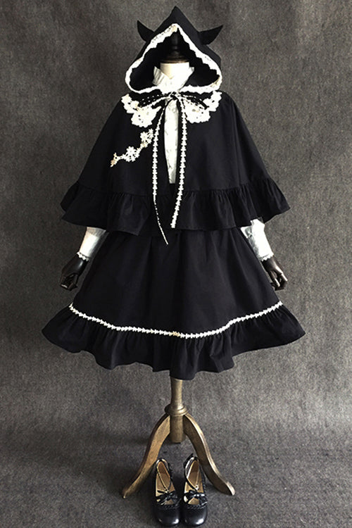 Ruffled Lolita Skirt - Devil, Black, Gothic Style - Tea Party Skirt - main product image