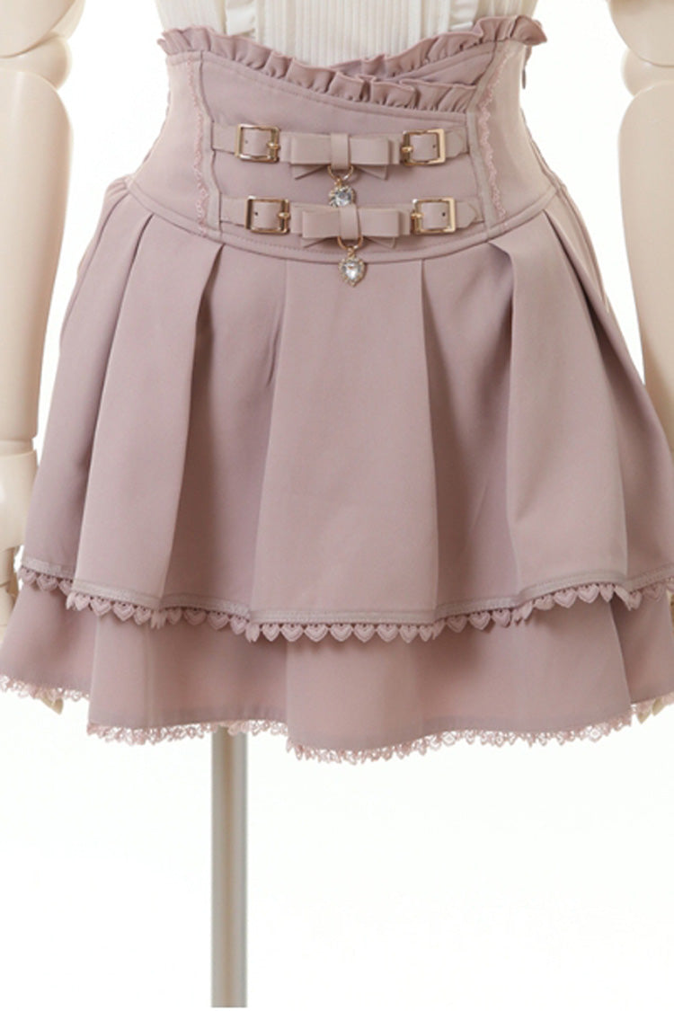 Ruffled Lolita Skirt - Double, 3 Colors, Bow Detail, Ruffled, Sweet Style - main product image