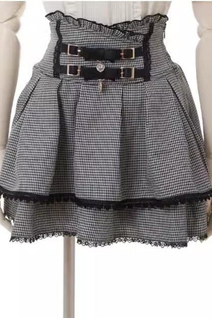 Ruffled Lolita Skirt - Double, 3 Colors, Bow Detail, Ruffled, Sweet Style - S Grey / M Grey / L Grey option
