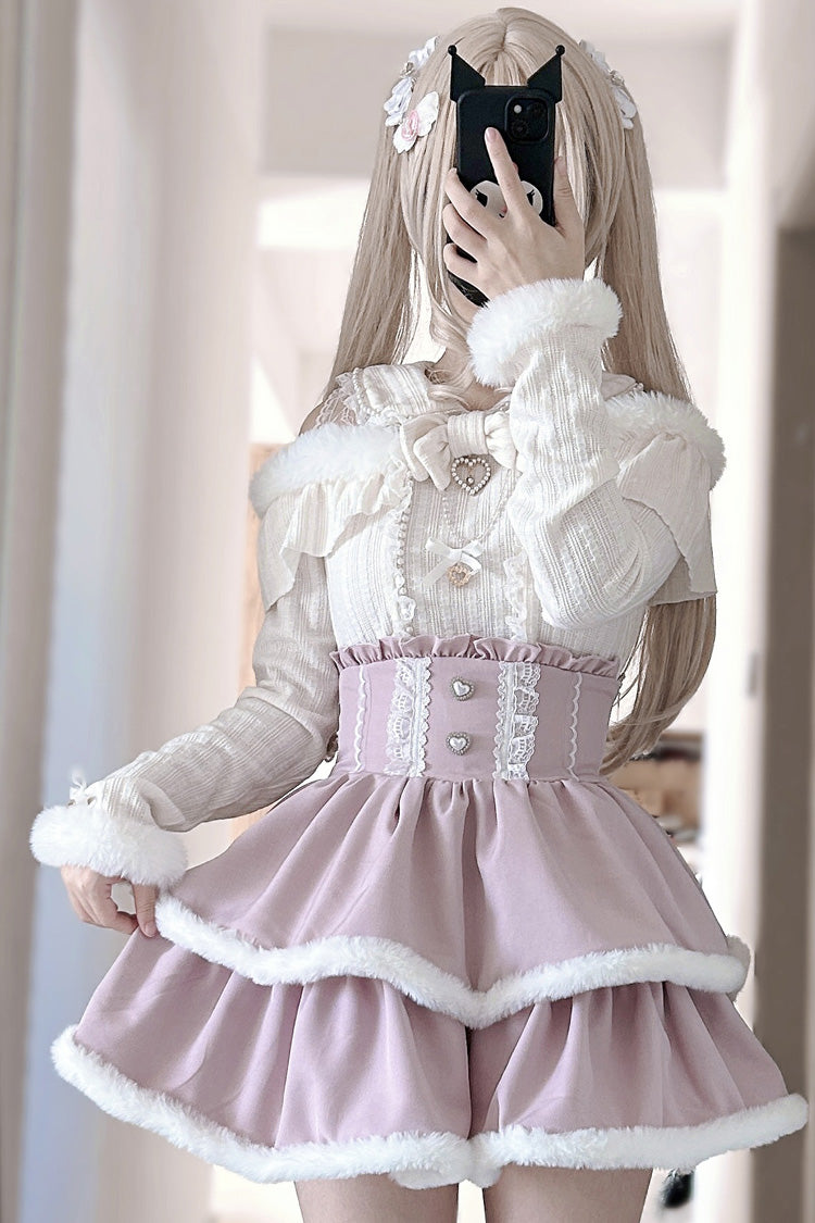 Ruffled Lolita Skirt - Double-layered, Pink, Ruffled, Lace Trim - additional product view 2