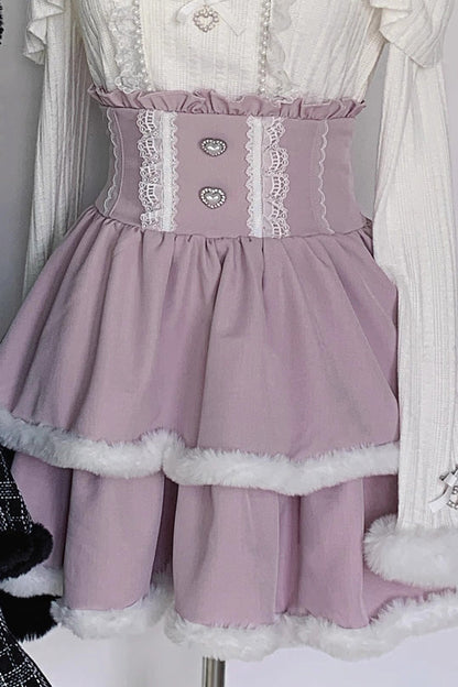 Ruffled Lolita Skirt - Double-layered, Pink, Ruffled, Lace Trim - additional product view 3