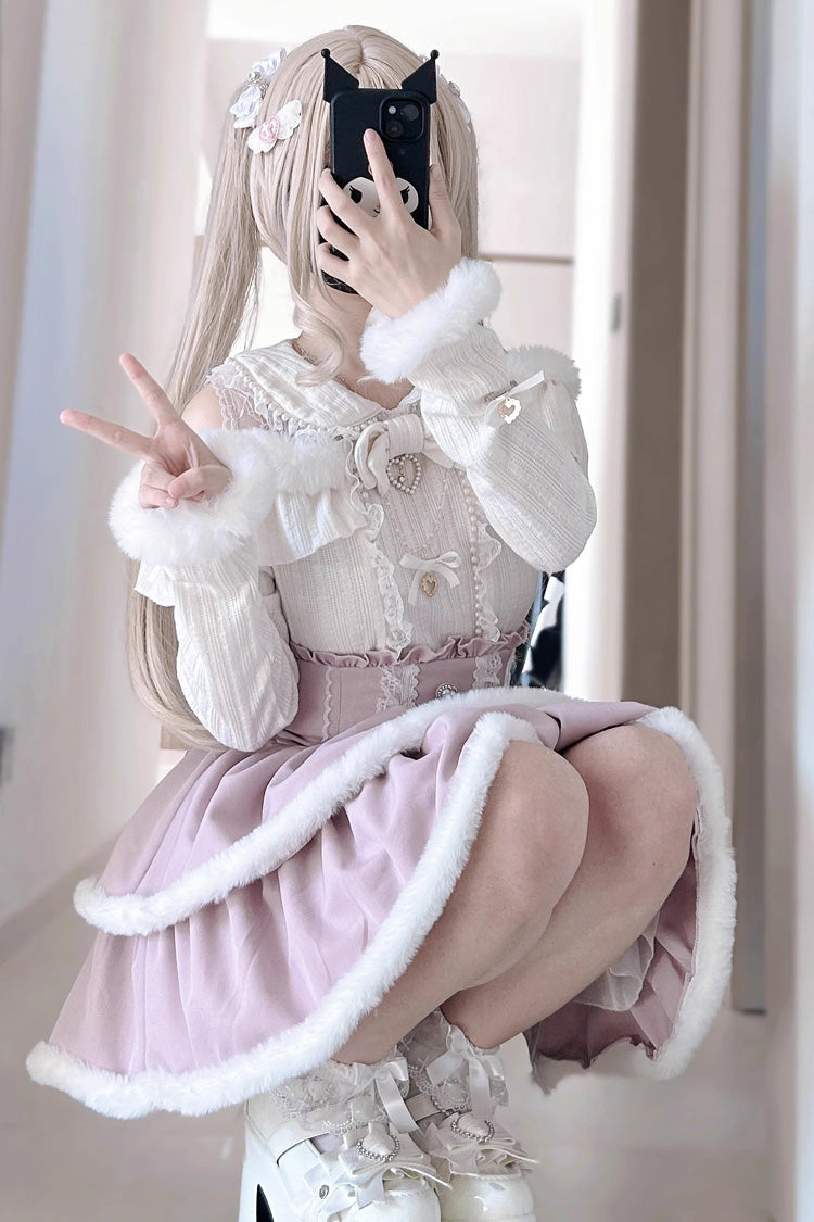 Ruffled Lolita Skirt - Double-layered, Pink, Ruffled, Lace Trim - additional product view 4