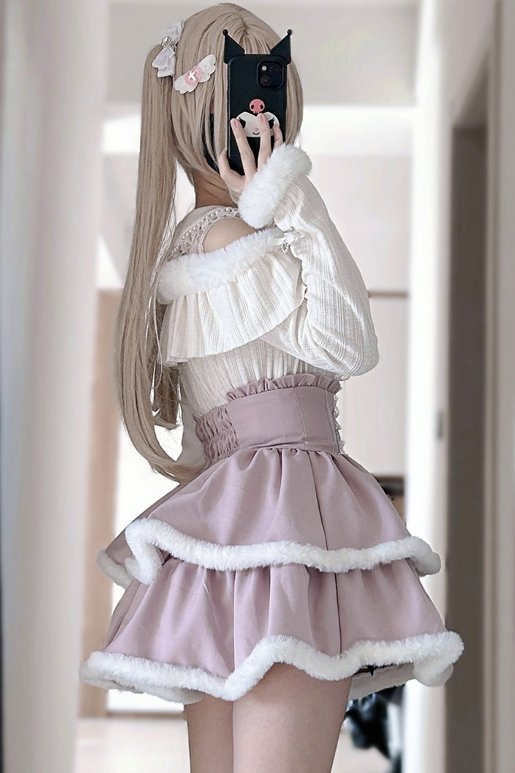 Ruffled Lolita Skirt - Double-layered, Pink, Ruffled, Lace Trim - additional product view 5