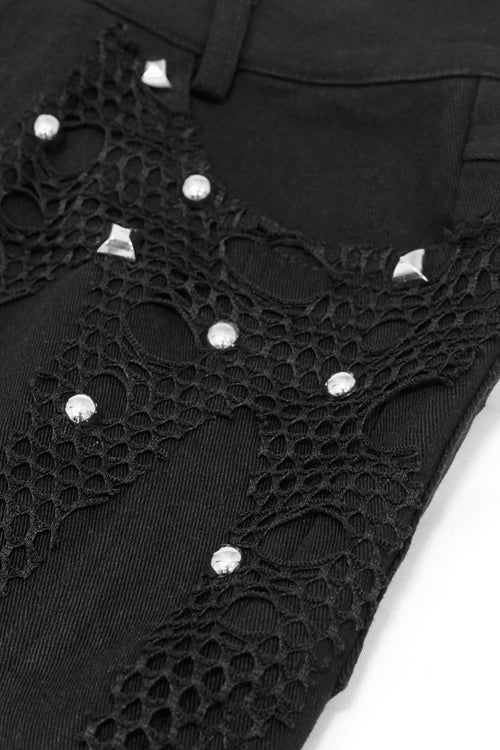Ruffled Lolita Skirt - Front Back Worn Nipped, Black, High-Low Hem, Fishtail Silhouette - additional product view 5