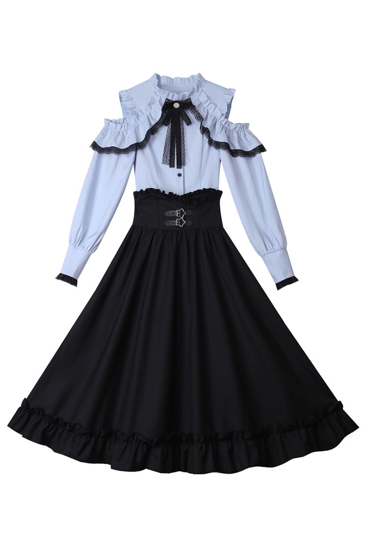 Ruffled Lolita Skirt - Half A Star, 2 Colors, Long Sleeves, Ruffled - additional product view 3