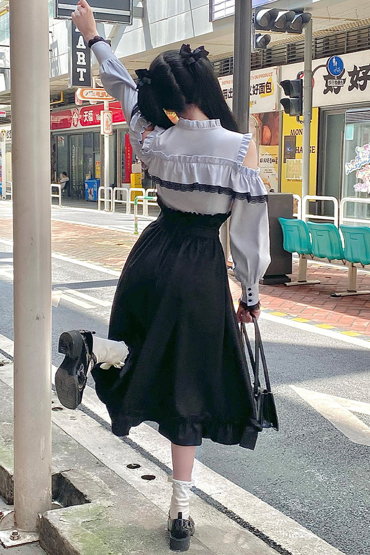 Ruffled Lolita Skirt - Half A Star, 2 Colors, Long Sleeves, Ruffled - additional product view 7