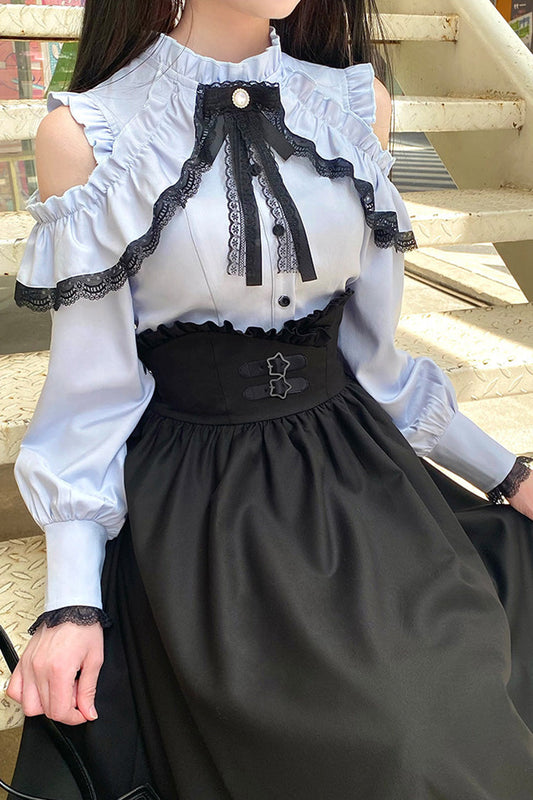 Ruffled Lolita Skirt - Half A Star, 2 Colors, Long Sleeves, Ruffled - main product image