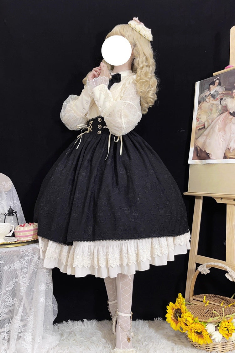 Ruffled Lolita Skirt - Heart Of Rose, Black, High Waist, Ruffled, Embroidered - additional product view 12