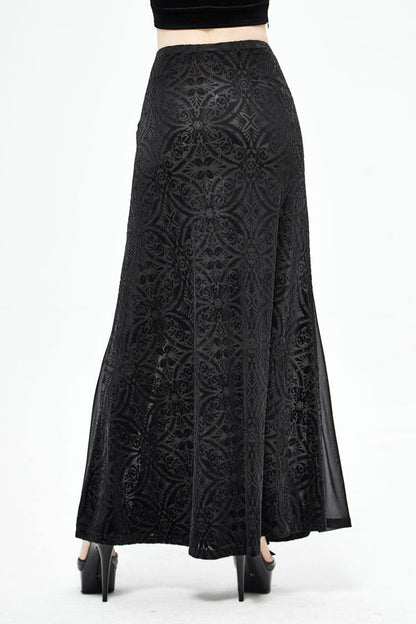 Ruffled Lolita Skirt - High Waisted Jacquard, Black, High Waist, Women's Style, Lace Trim - additional product view 5