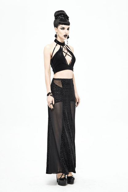 Ruffled Lolita Skirt - High Waisted Jacquard, Black, High Waist, Women's Style, Lace Trim - additional product view 7