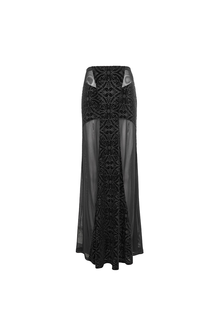Ruffled Lolita Skirt - High Waisted Jacquard, Black, High Waist, Women's Style, Lace Trim - additional product view 9