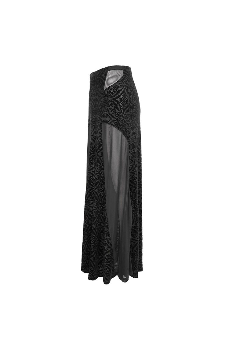 Ruffled Lolita Skirt - High Waisted Jacquard, Black, High Waist, Women's Style, Lace Trim - additional product view 10