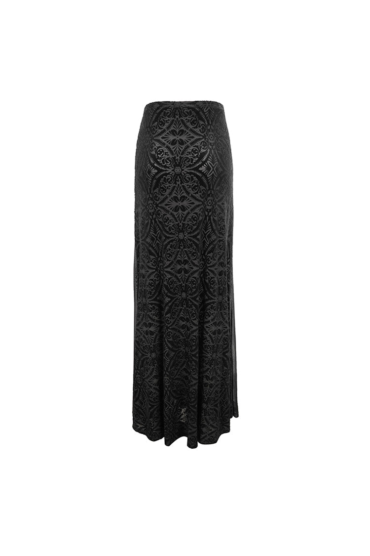 Ruffled Lolita Skirt - High Waisted Jacquard, Black, High Waist, Women's Style, Lace Trim - additional product view 11