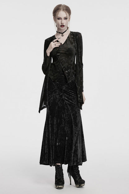 Ruffled Lolita Skirt - High Waisted Lace-up, Black, High Waist, Women's Style - additional product view 4