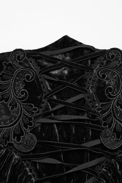 Ruffled Lolita Skirt - High Waisted Lace-up, Black, High Waist, Women's Style - additional product view 5