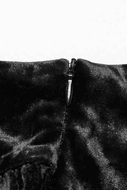 Ruffled Lolita Skirt - High Waisted Lace-up, Black, High Waist, Women's Style - additional product view 8