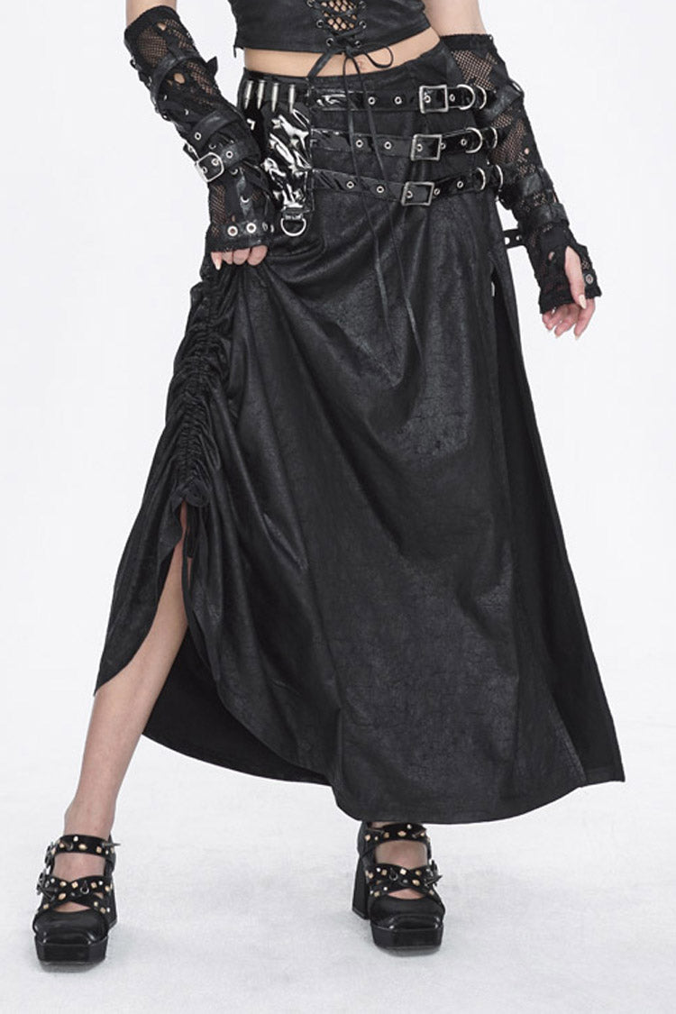 Ruffled Lolita Skirt - High Waisted Slim, Black, High Waist, Women's Style, Gothic Style - main product image