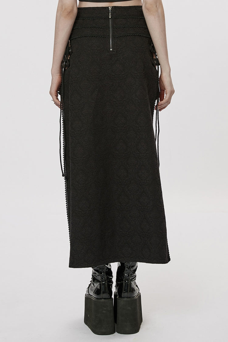 Ruffled Lolita Skirt - Jacquard Butterfly, Black, Women's Style, Embroidered, Lace Trim - additional product view 3