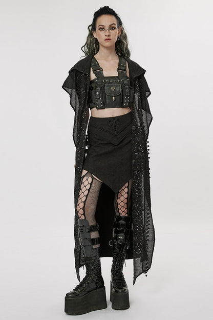 Ruffled Lolita Skirt - Jacquard Butterfly, Black, Women's Style, Embroidered, Lace Trim - additional product view 4
