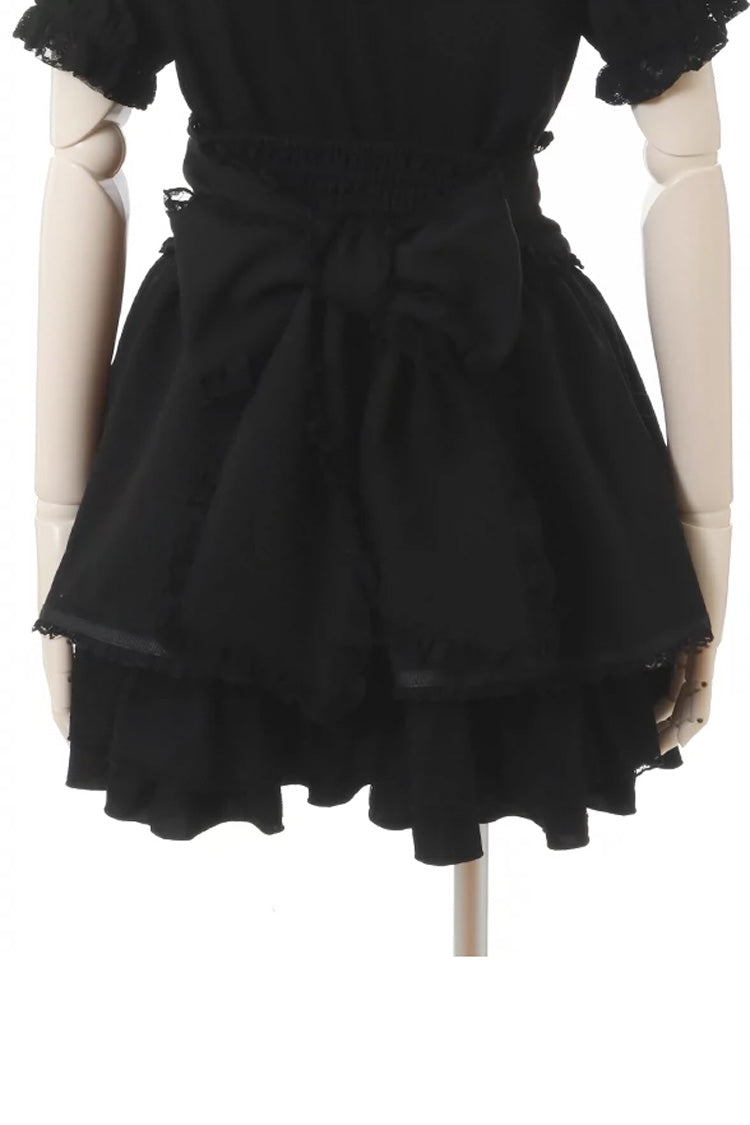 Ruffled Lolita Skirt - Japanese High Waisted, Black, High Waist, Layered, Sweet Style - additional product view 2